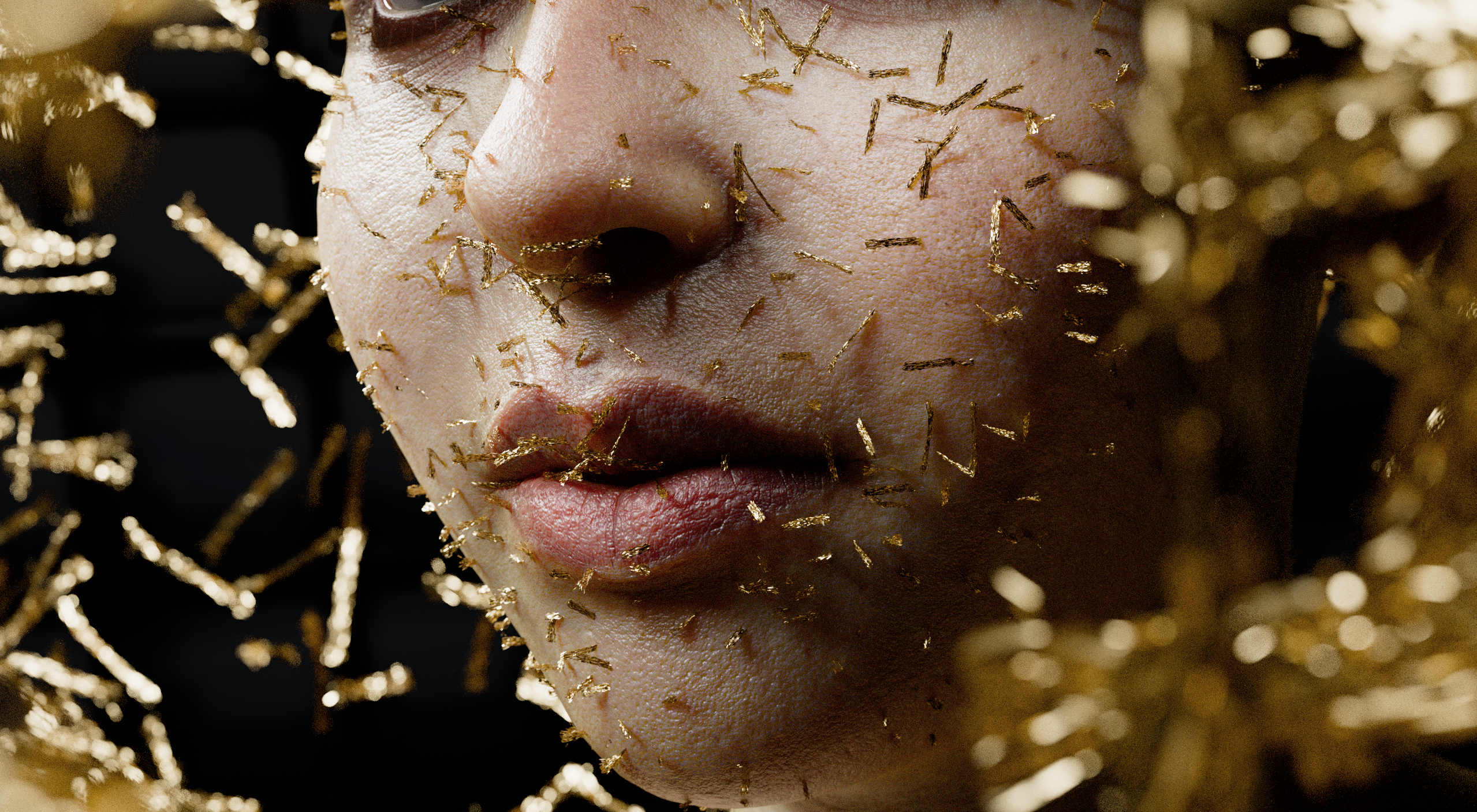 Woman with Gold Flakes Render with LightMonkey HDR